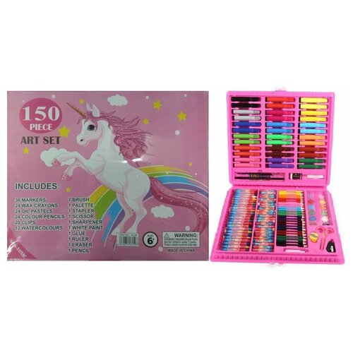 Набор для рисования Art Set розовый 150 предметов, Единорог