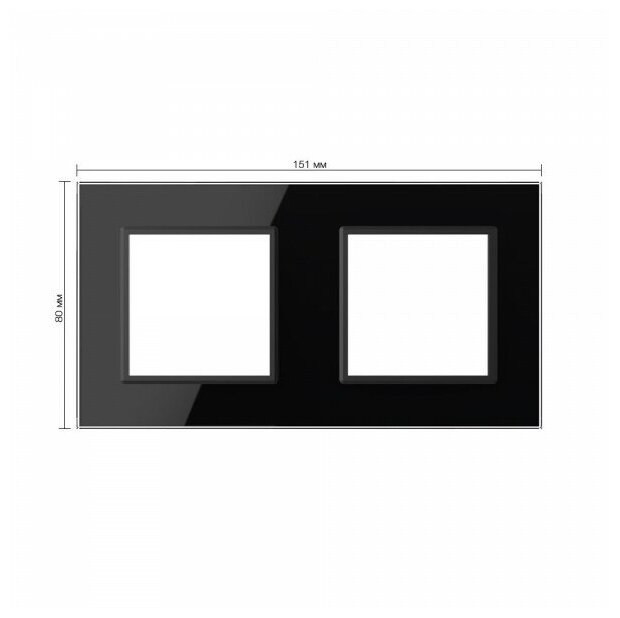 Livolo Рамка для розетки 2 поста, цвет черный, стекло BB-C7-SR/SR-12 . - фотография № 2