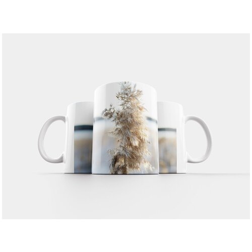 фото Кружка "пейзажное изображение, зима, сено" 320 мл lotsprints