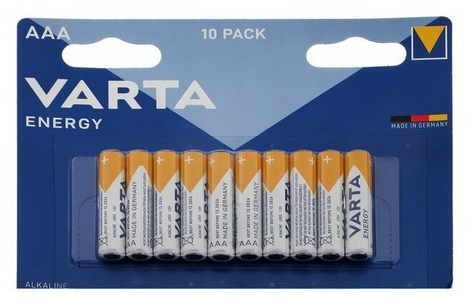 Батарейка Varta ENERGY LR03 AAA BL10 Alkaline 1.5V (4103) (10/200) Varta ENERGY LR03 AAA (04103229491) - фото №10