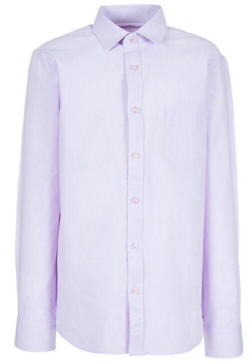 Школьная рубашка Tsarevich, прямой силуэт, на пуговицах, длинный рукав, манжеты, размер 152-158, розовый