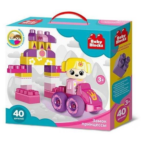 Конструктор пластиковый Замок принцессы 40 дет (Baby Blocks) конструктор пластиковый baby blocks 80 дет сумка