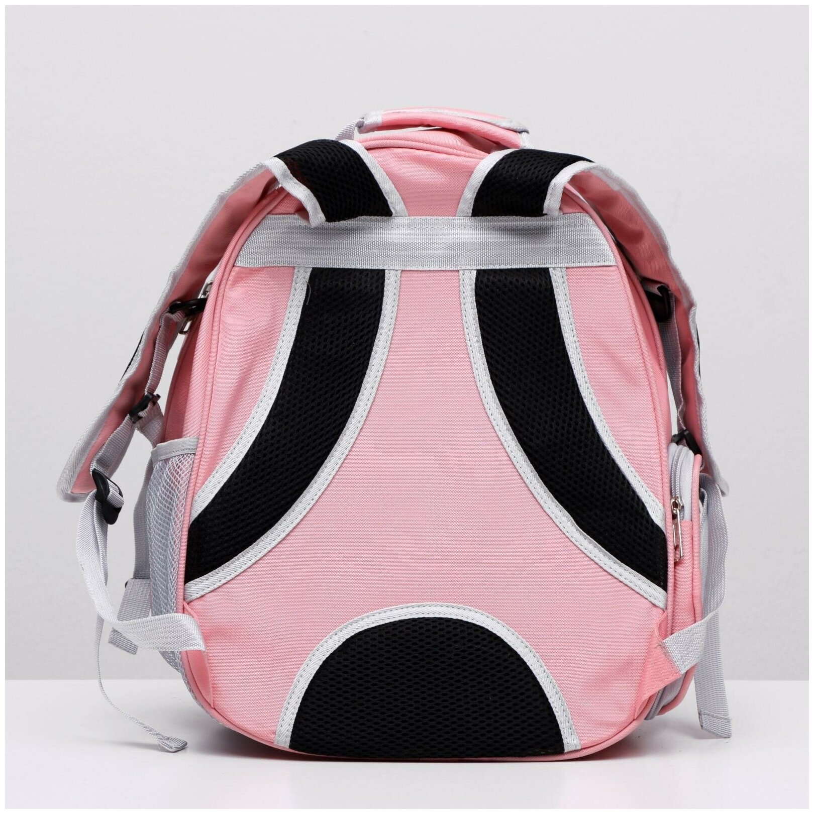 Рюкзак для переноски животных прозрачный, 31 х 28 х 42 см, розовый - фотография № 5