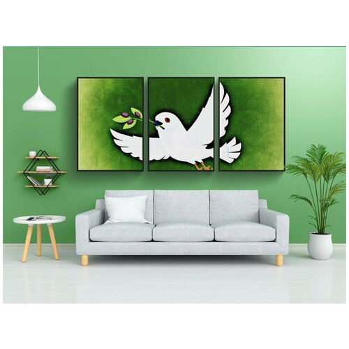 фото Набор модулных постеров для интерьера "голубь, голубь мира, счастье" 60x90 см. в тубусе, без рамки lotsprints