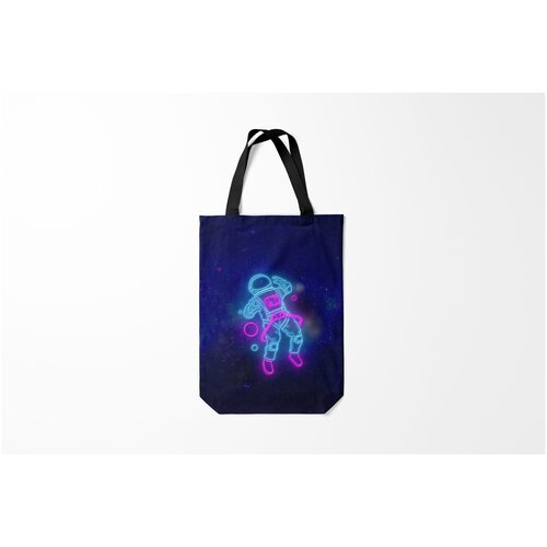 фото Сумка-шоппер / 31х42 см / популярные иллюстрации / астрономия космос неоновый космонавт burnettie