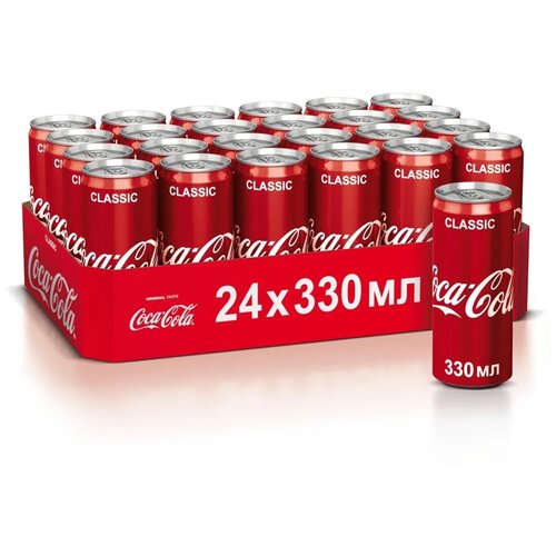 Напиток газированный COCA-COLA (Кока-Кола) 24 шт. по 0.33 л, ж/б