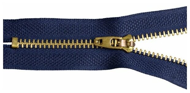 Молния MaxZipper джинсовая золото N4 18см замок М-4002 цв. F330 синий