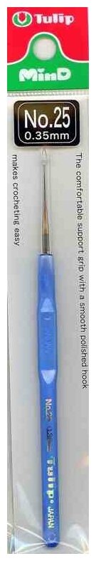 Крючок для вязания с ручкой MinD Crochet Hooks 0,35мм, сталь/пластик, Tulip, TA-1054e