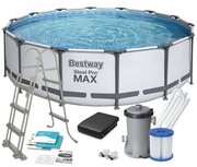 Bestway 56438 Каркасный бассейн Steel Pro Max 457х122см, 16015л, фил.-насос 3028л/ч, лестница, тент