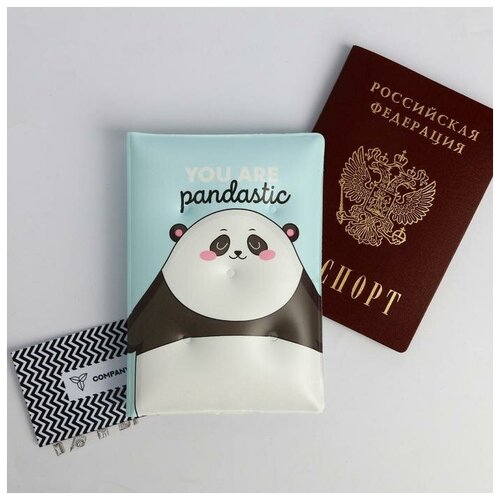 Обложка для паспорта , голубой набор аксессуаров art beauty pandastic winter