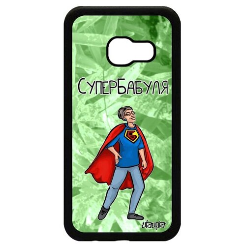 фото Красивый чехол на смартфон // samsung galaxy a3 2017 // "супербабуля" рисунок супергерой, utaupia, светло-зеленый