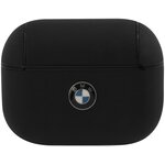 Чехол BMW Signature leather with Metal logo для AirPods Pro, черный - изображение