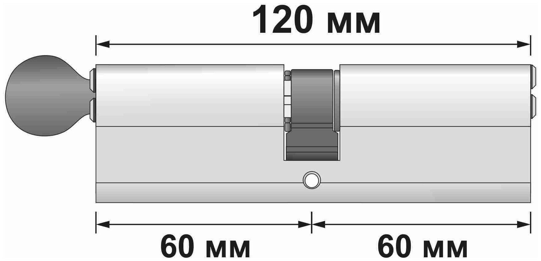 Цилиндр (личинка для замка) VANTAGE ZC 120 (60x60) CP - фотография № 5