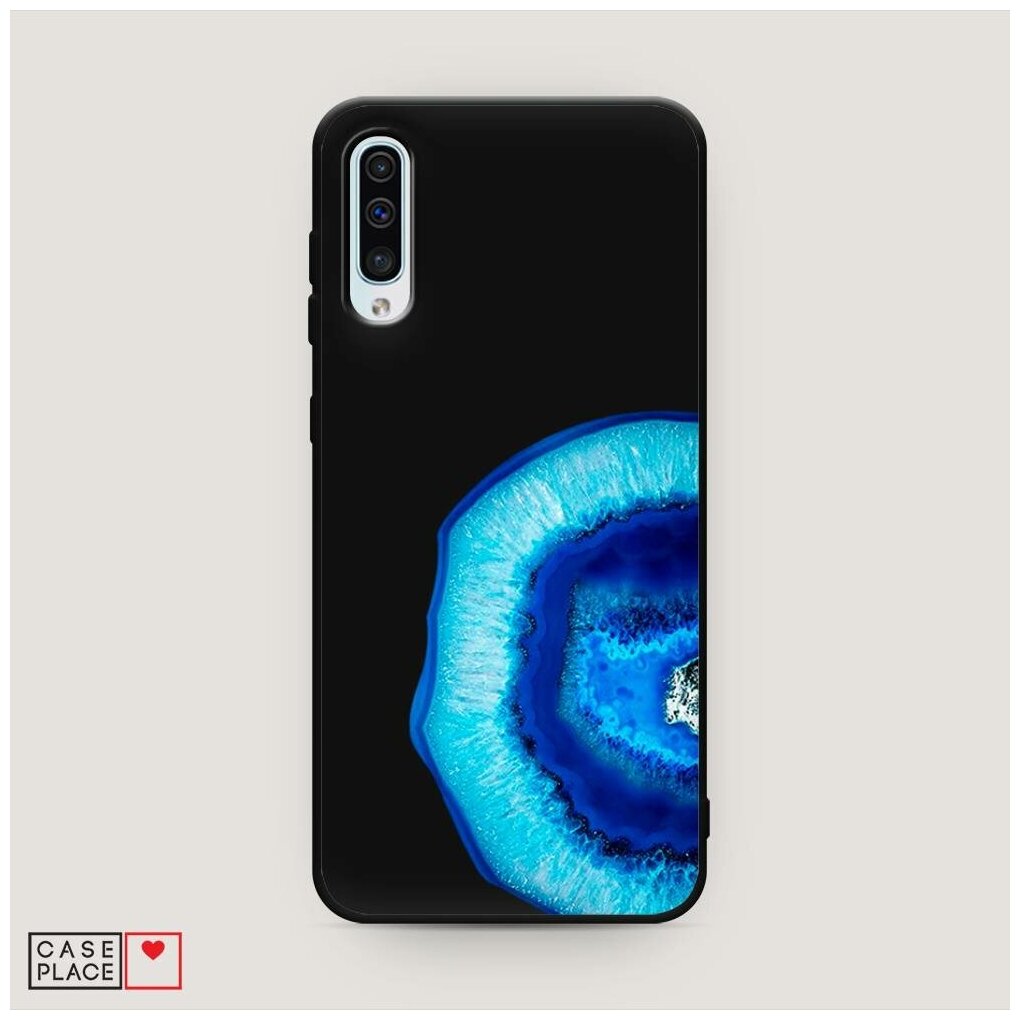 Матовый силиконовый чехол "Голубой минерал" на Samsung Galaxy A50 / Самсунг Галакси А50