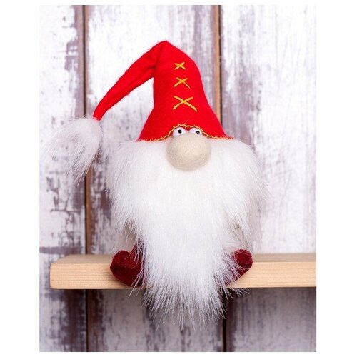 фото Набор для изготовления игрушки из фетра с мехом "красный гном" 15,5см пфг-1551 mikimarket