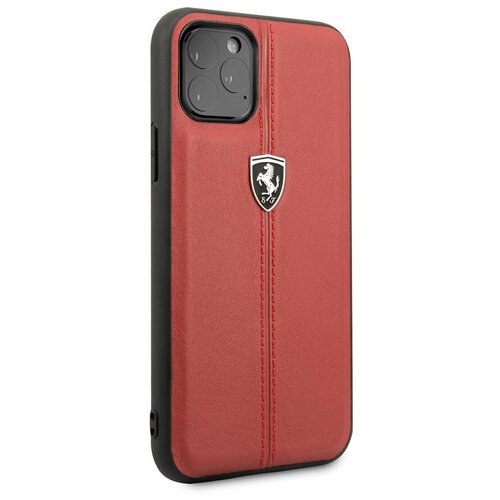 фото Чехол ferrari для iphone 11 pro heritage w hard leather red