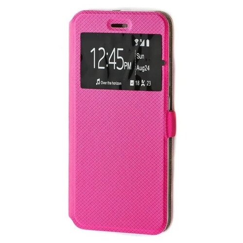 фото Чехол-книжка mypads для samsung galaxy j4+ plus 2018 (sm-j415f) / j4 prime розовый с окошком для входящих вызовов водоотталкивающий