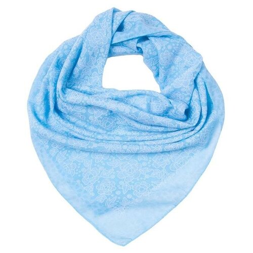 фото Платок женский, цвет голубой, размер 70х70 rossini