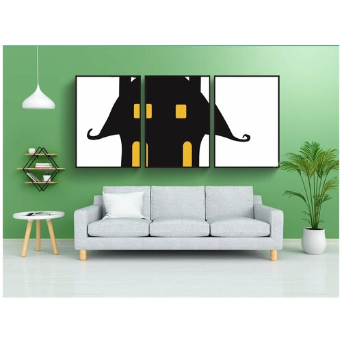 фото Набор модулных постеров для интерьера "хэллоуин, дом, преследуемый" 60x90 см. в тубусе, без рамки lotsprints