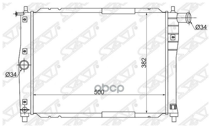 SGDW00031 SAT Радиатор Chevrolet Lanos 05-09 / Daewoo Lanos 97-08 / Nubira 97-99 / ЗАЗ Ланос 08-16