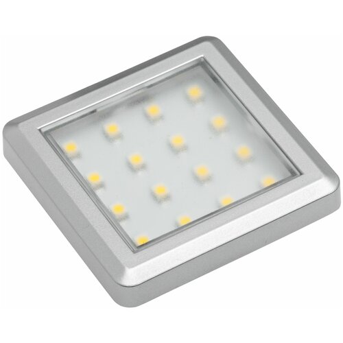 Точечный накладной светодиодный светильник Estella, квадрат, 12V, 1, 2W, 16 диодов, теплый свет, алюминий