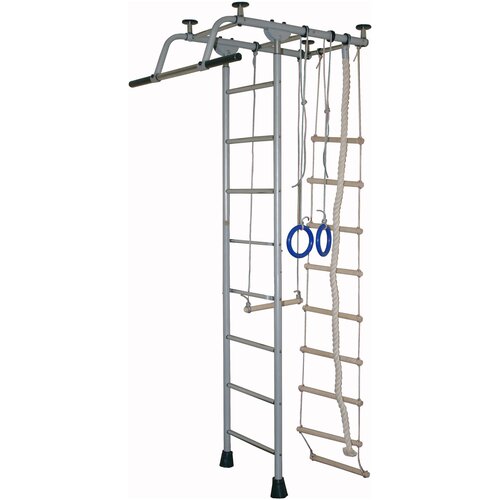 Спортивный комплекс Крепыш Т-образный с навесным турником (Серый/ПВХ/Разноцветные)