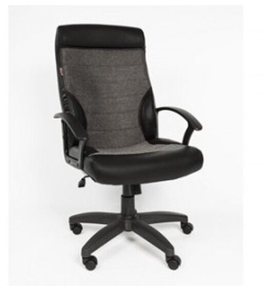 Кресло руководителя Easy Chair 639 TPU ткань/к/з серый/черный, пластик