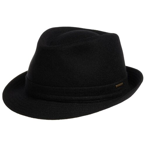 фото Шляпа федора stetson, шерсть, подкладка, утепленная, размер 57, черный