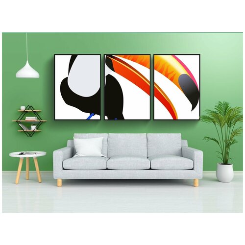 фото Набор модулных постеров для интерьера "птица, экзотика, распечатать" 60x90 см. в тубусе, без рамки lotsprints