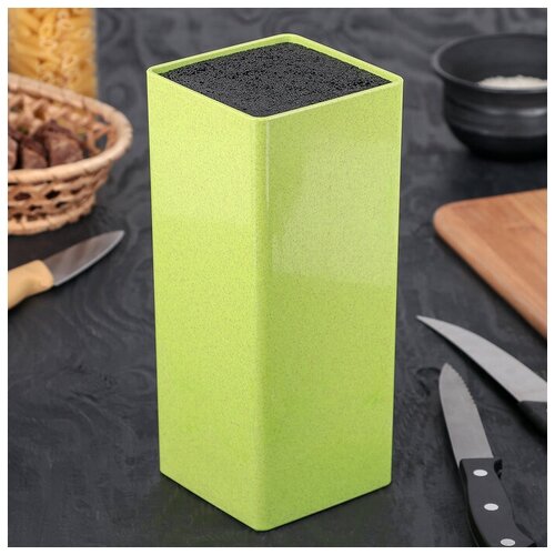 Подставка для ножей «Нежность», 22x9 см, цвет зелёный