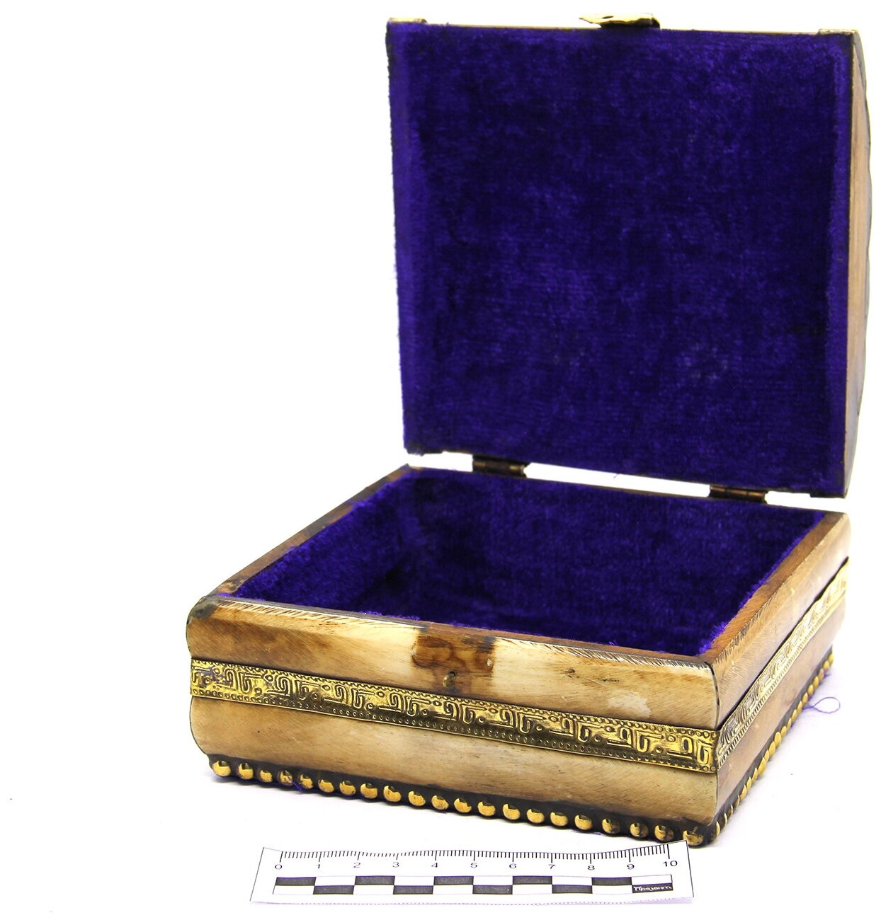 Шкатулка-сундучок из кости верблюда, 14*14*9см, ручная работа, Индия — фото 1