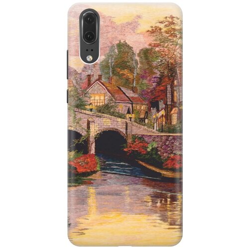 фото Re:pa накладка transparent для huawei p20 с принтом "вид на живописный мост"