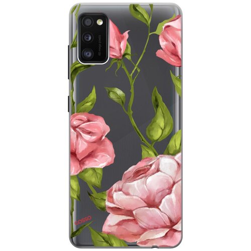 фото Ультратонкий силиконовый чехол-накладка transparent для samsung galaxy a41 с 3d принтом "amazing roses" gosso