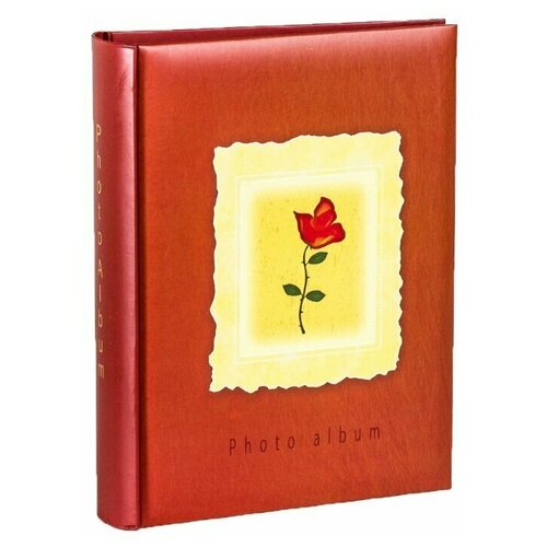 фото Фотоальбом в виде классической книги «винтаж», 200 фото 10х15 см, цветы красные climax