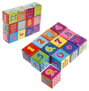 Кубики "Арифметика" картон, 12 шт.