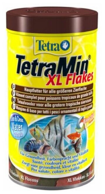 TETRAMIN XL FLAKES — Тетра корм-хлопья для всех видов рыб (крупные хлопья) (1 л)