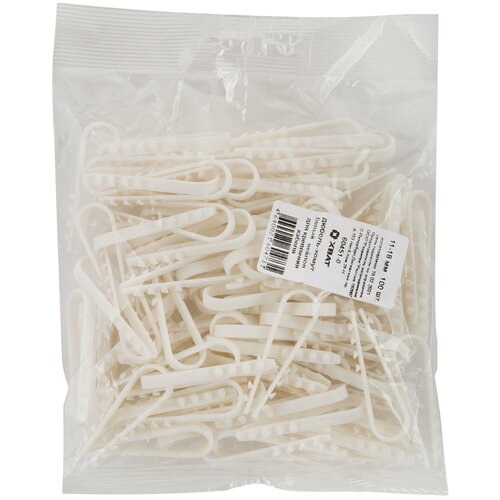 Дюбель-хомут для крепления кабеля 11-18 мм белый (нейлон), 100 шт (фасовка)