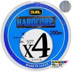 Шнур плетеный Duel PE Hardcore X4 200m 5Color #0.5 (0.121mm) 4.1kg
