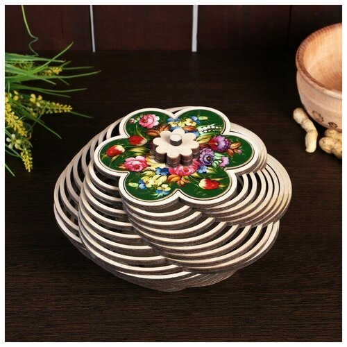 Конфетница Цветы Вид 5 фигурная d195 см 1395₽