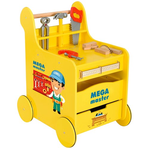 Игровой центр набор плотника / строителя Мега Тойс Mega Master / инструменты детские для мальчиков / магнитный конструктор ходунки тележка