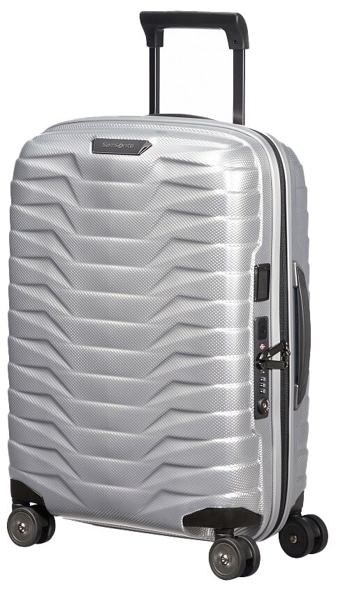 Чемодан Samsonite, 125 л, размер XL, серебряный, серый