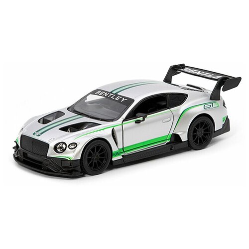 Модель Bentley Continental GT3 мет, инерц серебристого цвета