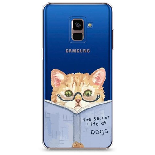 фото Силиконовый чехол "кот читает книгу" на samsung galaxy a8 2018 / самсунг галакси а8 2018 case place