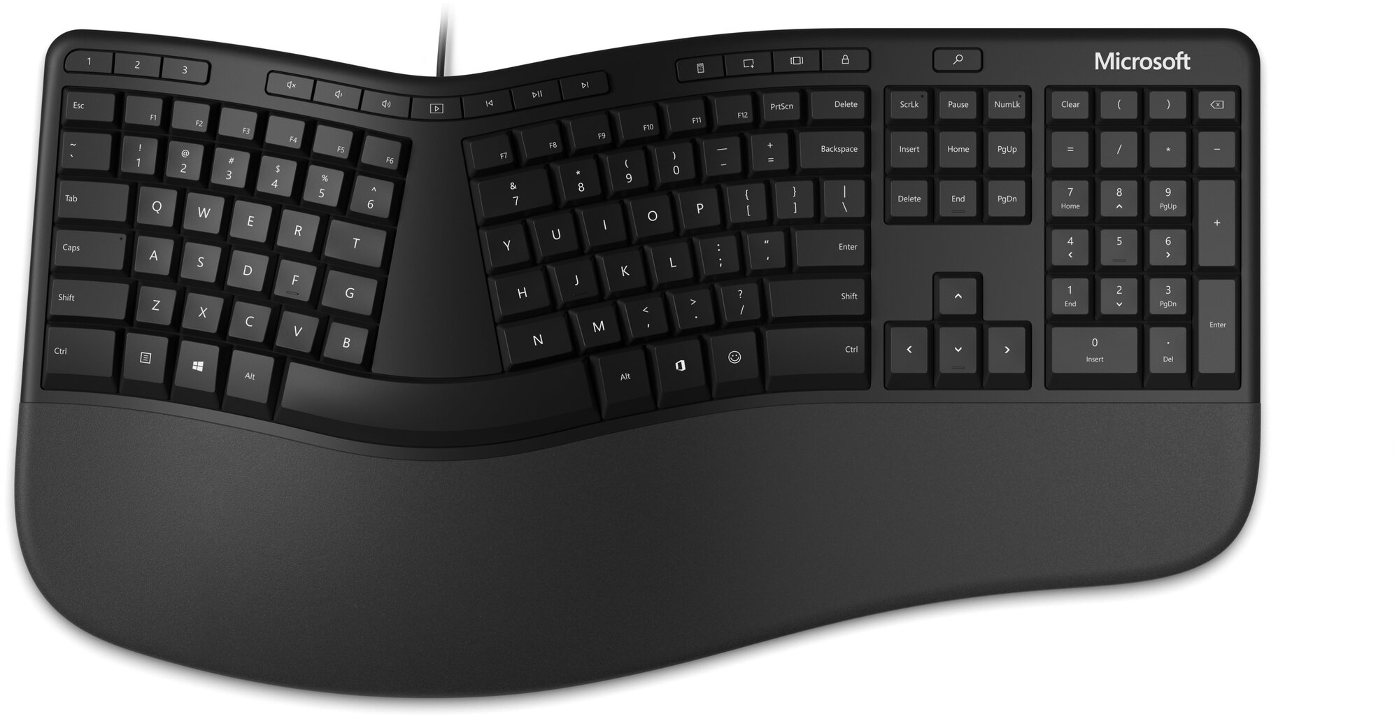 Комплект (клавиатура+мышь) Microsoft Ergonomic Keyboard  & Mouse, USB, проводной, черный [rju-00011]