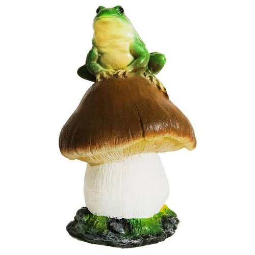 Фигура садовая Гриб с лягушкой малый 23см садовая фигура сказка гриб с лягушкой большой jng015 зеленый красный 37 см