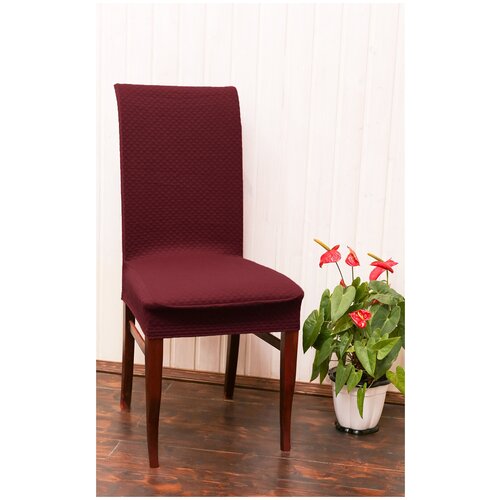 фото Чехол на стул / чехол для стула со спинкой quilting бордовый luxalto