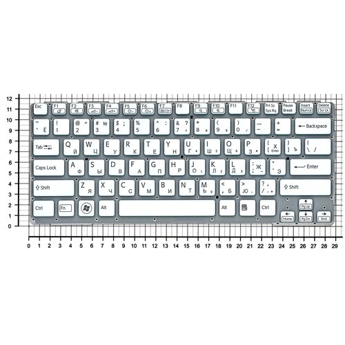 Клавиатура для ноутбука Sony Vaio NSK-SDDBF 01 белая с голубым без рамки 176000₽