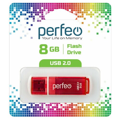 USB флешка Perfeo USB 8GB C13 Red usb флешка perfeo 16gb m04 red