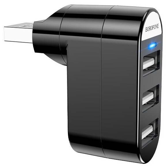 Концентратор usb 2.0 Разветвитель USB Хаб делитель USB на 3 порта, 1-USB --> 3-USB, BOROFONE DH3