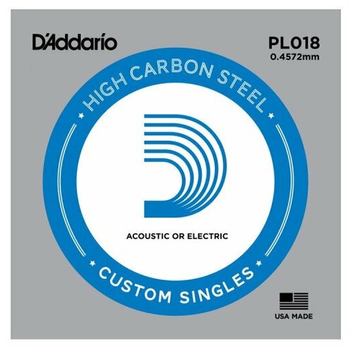 Струна (18) для акустической или электрогитары D'Addario PL018
